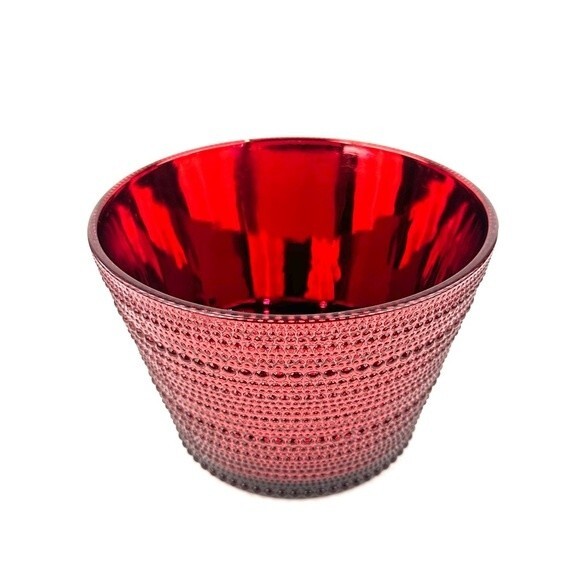 Metallic Red Decorative Centerpiece/Gift Beaded Glass Bowl - Picture 1 of 4
